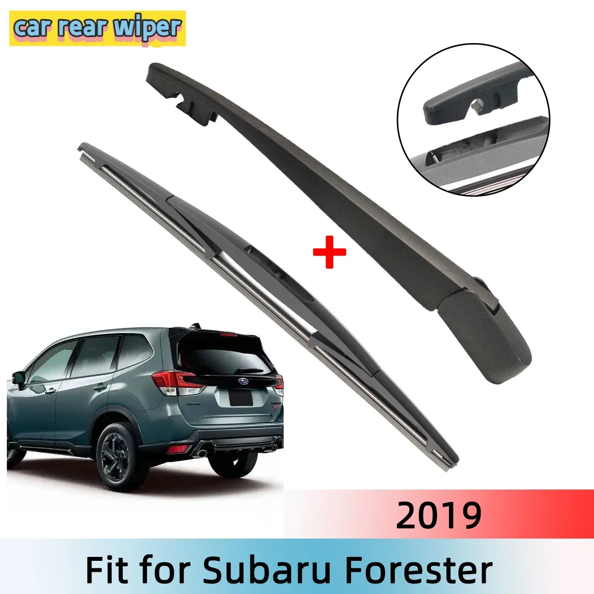 

Rear Wiper Blade & Arm Set Kit For Subaru Forester 2019 Windshield Windscreen Rear Window