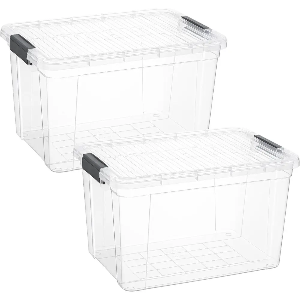 

Clear Storage Boxes with Lids, 26.5 Quart Plastic Container Bins for Organizing, Stackable Crates, BPA Free, Non Toxic, Odor Fre
