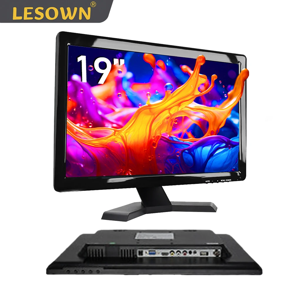 

LESOWN 19 inch Industrial Monitor Touch Wide Screen 16:10 VGA HDMI AV BNC USB DC12V 1440x900 IPS LCD Display for CCTV Computer