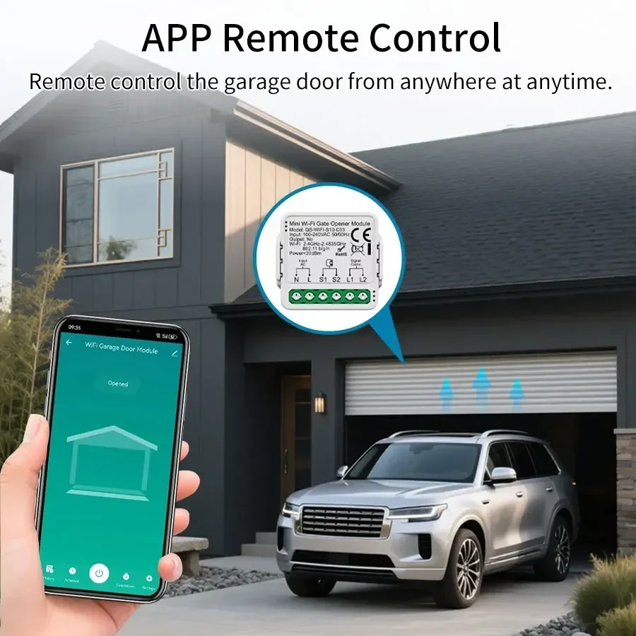 Tuya Smart Gate Opener Controller WiFi/Zigbee Garage Door Switch Module App Voice Control Work with Alexa Google Assistant Alice