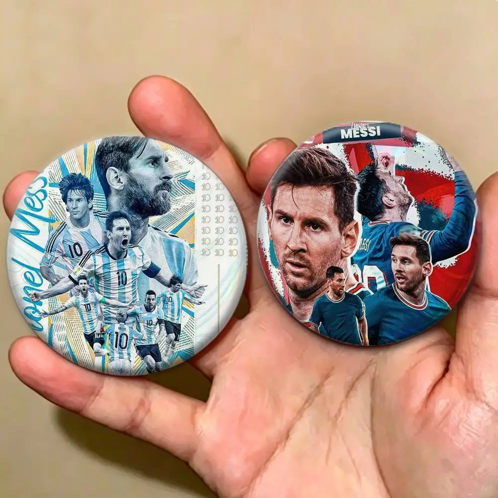 Argentina Football M-Messi  Badges Creative Tinplate Button PinsBrooch Badge Clothes Backpack
