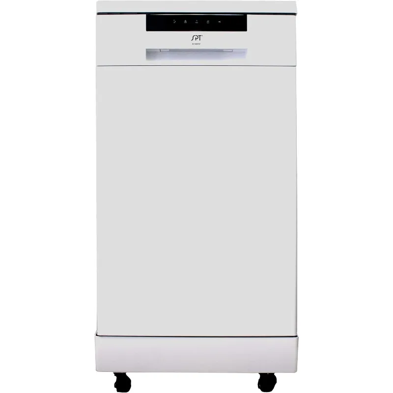 

Портативная посудомоечная машина шириной 18 дюймов мощностью 9263 Вт со звездочкой ENERGY STAR, 6 программами стирки, 8 настроек посуды и ванной из нержавеющей стали — белая