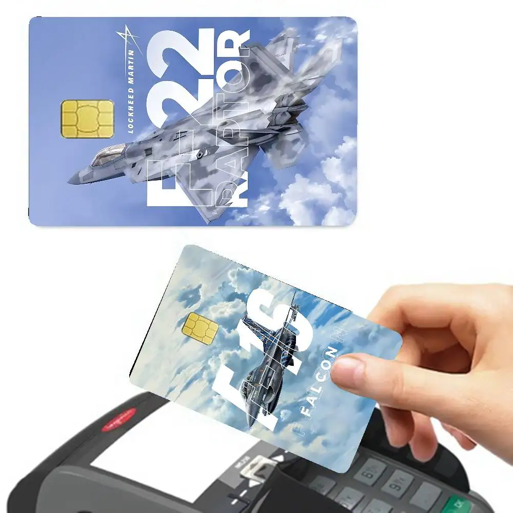 الأمريكية المقاتلة A10 F22 F14 F15 F16 أباتشي موضة ماتي الذهب الفضة الأسود ماتي فيلم الجلد ملصق الشريط لبطاقة الخصم البنك