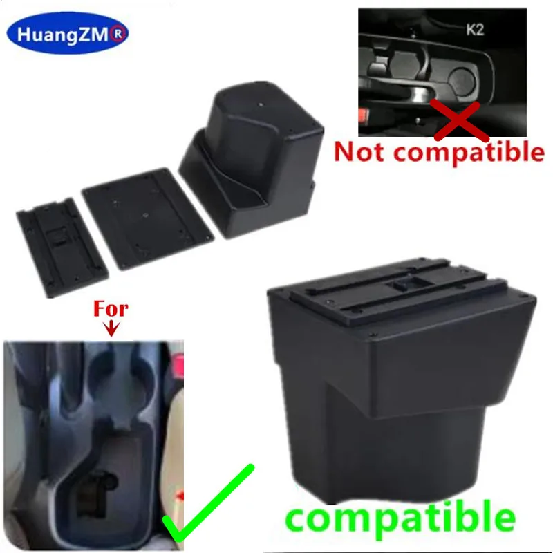 For KIA Rio 3 Car Armrest Box KIA K2 X-line Rio 3 2011 2012 2013 2014 2015 2016 Storage Box USB Interior Retrofit Car Accessory