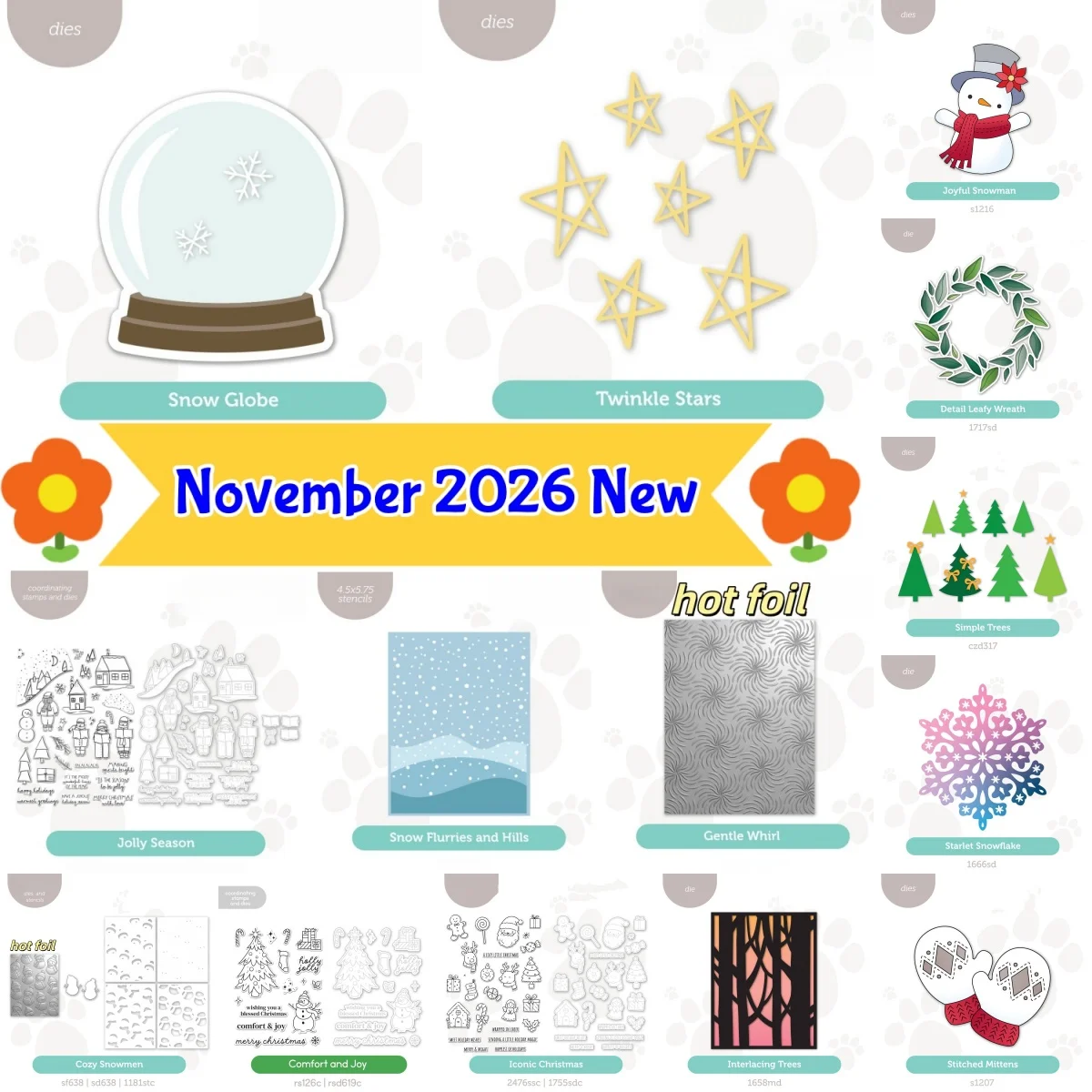 Jolly Season Snow Globe Christmas Metal Cutting Dies Clear Stamps Stencil Hot Foil For DIY Scrapbook Diary November 2026 New