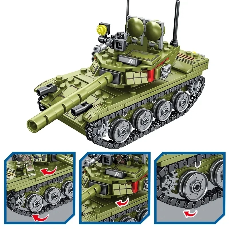 Brand new World War II 85 Main Battle Tank &VT-4 Iron Blood Heavy Military Tank building block model toy Christmas gift