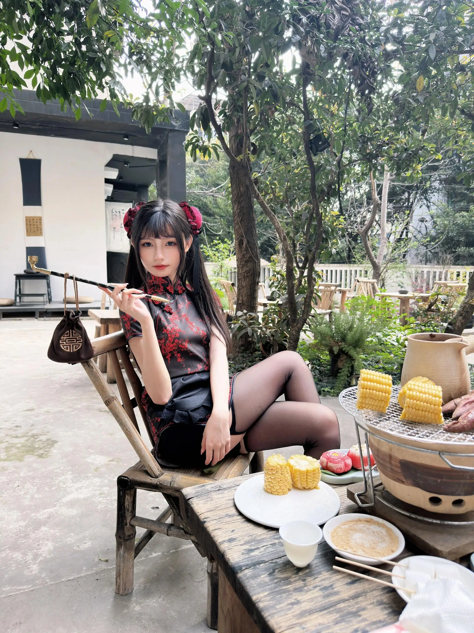 Halloween Cisas Cosplay Dr. Japanischer Dienstmädchenrock Lolita Set Simptic ort Daily Wear Low Slit o...