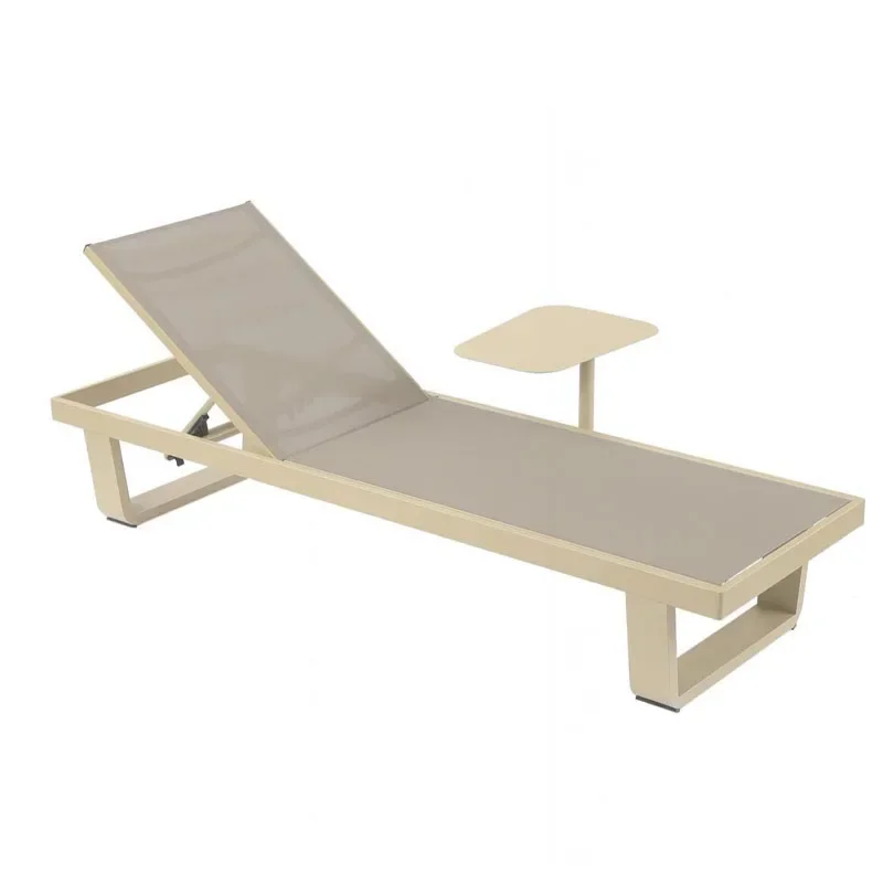 2026 Cheap Outdoor Furniture Hotel Villa Swimming Pool Rope Wicker Sunbed Beach Lounger Wooden Sun Loungers