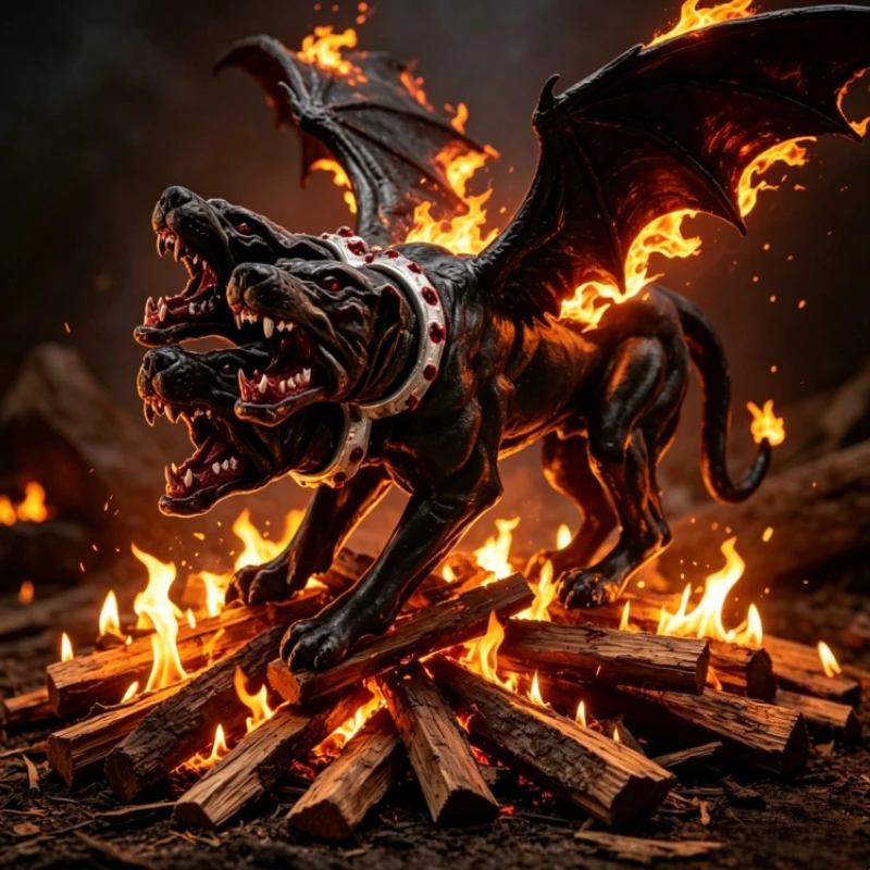 Yang-Hell Three-Headed Dog Monster Model Mythology PVC Ornament Collectible Toy for Children HG177