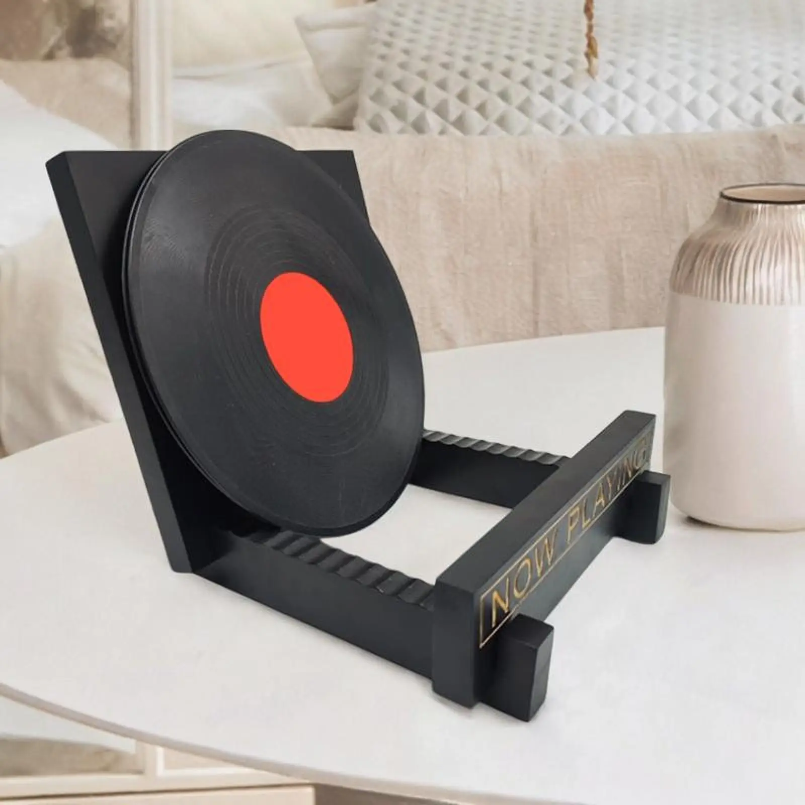 

Wood Vinyl Record Holder Multipurpose Accessories Wooden Organizer Tabletop Record Rack LP Holder for Book DVD Album Magazine LP