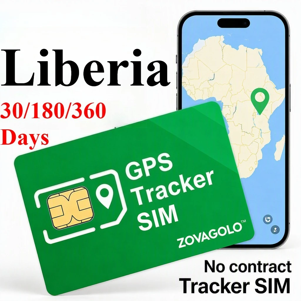 Liberia IoT Pure Data SIM 30‑360Days 360MB Low‑power Module Performance, Plug‑and‑Play GPS Tracker, Real‑time Family Location
