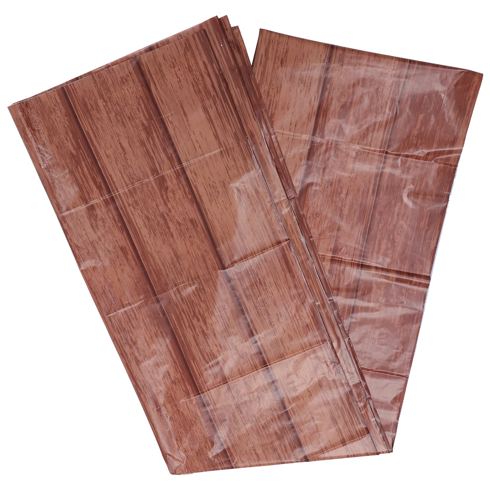 

4Pcs Natural Wood Grain Table Cloths Heavy Duty Pe Waterproof Protection for Dining Tables Decorative Backdrop Banner Use