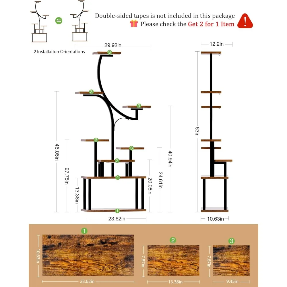 حامل نباتات داخلي مطور لعام 2026 مع 4 مصابيح للنمو، 3 ألوان، رف 8 طبقات، حامل معدني طويل 63 بوصة للنباتات المنزلية #6