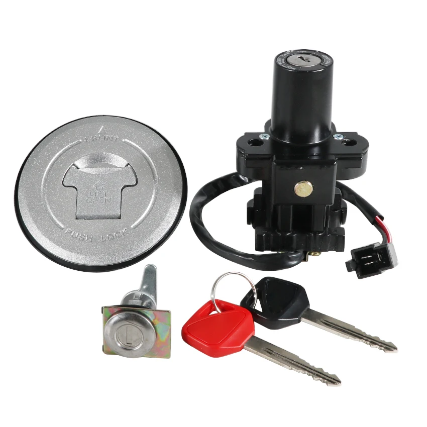 

Комплект замков зажигания, крышки топливного бака и сиденья с ключами для мотоциклов Honda FMX650 CB250 Hornet 250 35010-MFC-640