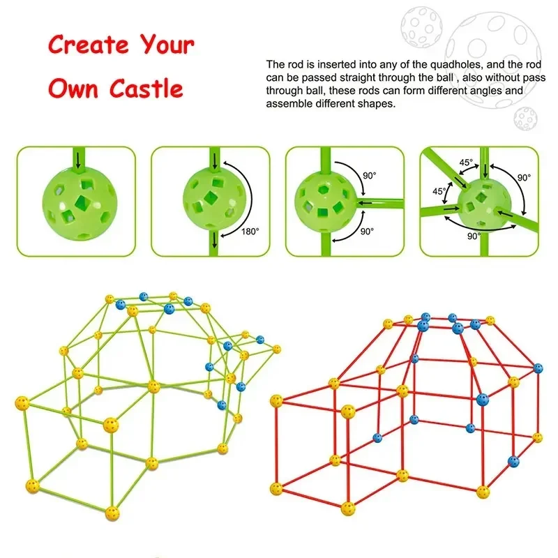 子供のための多用途のビルディングブロック,DIYビーズのテント,面白い宮殿の家,建築ゲーム,子供のためのモデルセット