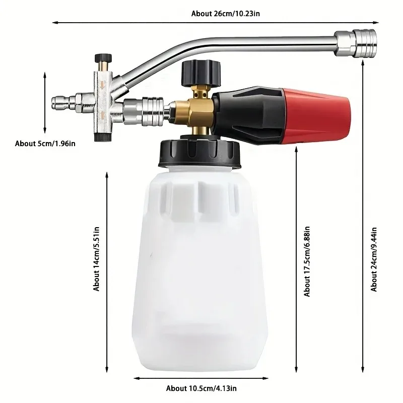 1 Packung 2-in-1 Doppeldüsen-Adapter für Hochdruckreiniger, 1/4 Zoll Schnellanschluss Schaumkanonen-Adapter, Sprühen Sie Schaum und Wasser gleichzeitig – Detail 6