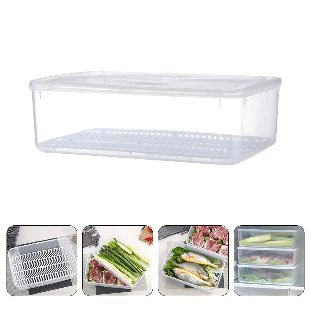

1 шт. Прочный герметичный контейнер для хранения продуктов с волнистым дном для организации хранения в холодильнике, сохранения свежести овощей и фруктов