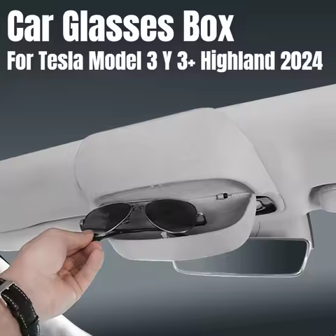 Car Glasses Box for Tesla Model 3 Y 3+ Highland 2024 Original Design Sunglass Sun Visor Clip Card Storage Interior Accessories