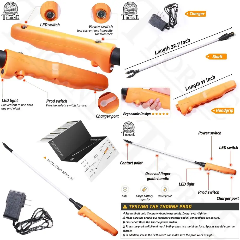 

LED-Illuminated Cattle Prod for Livestock Management in the X Series