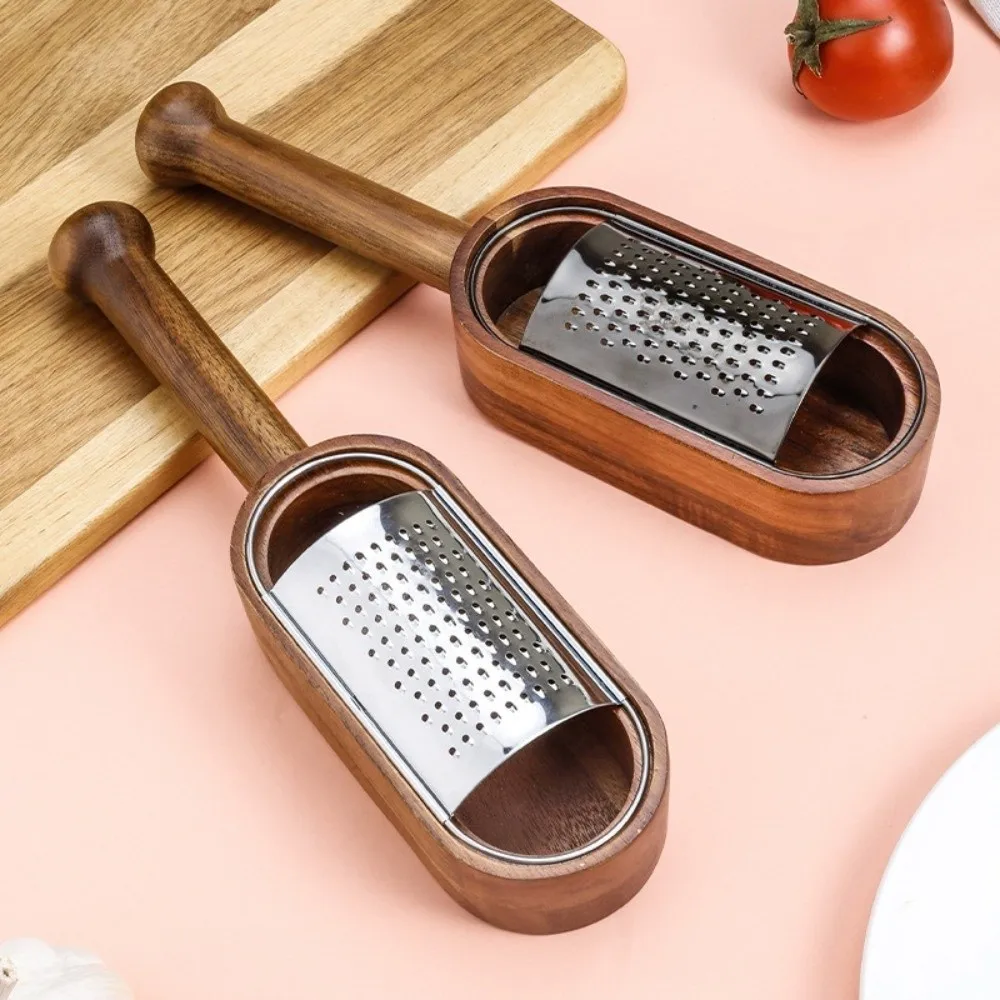Kitchen Tool Detachable Cheese Grater Solid Wood Labor-saving Stainless Steel Grater with Storage Box Food Shredder For Butter