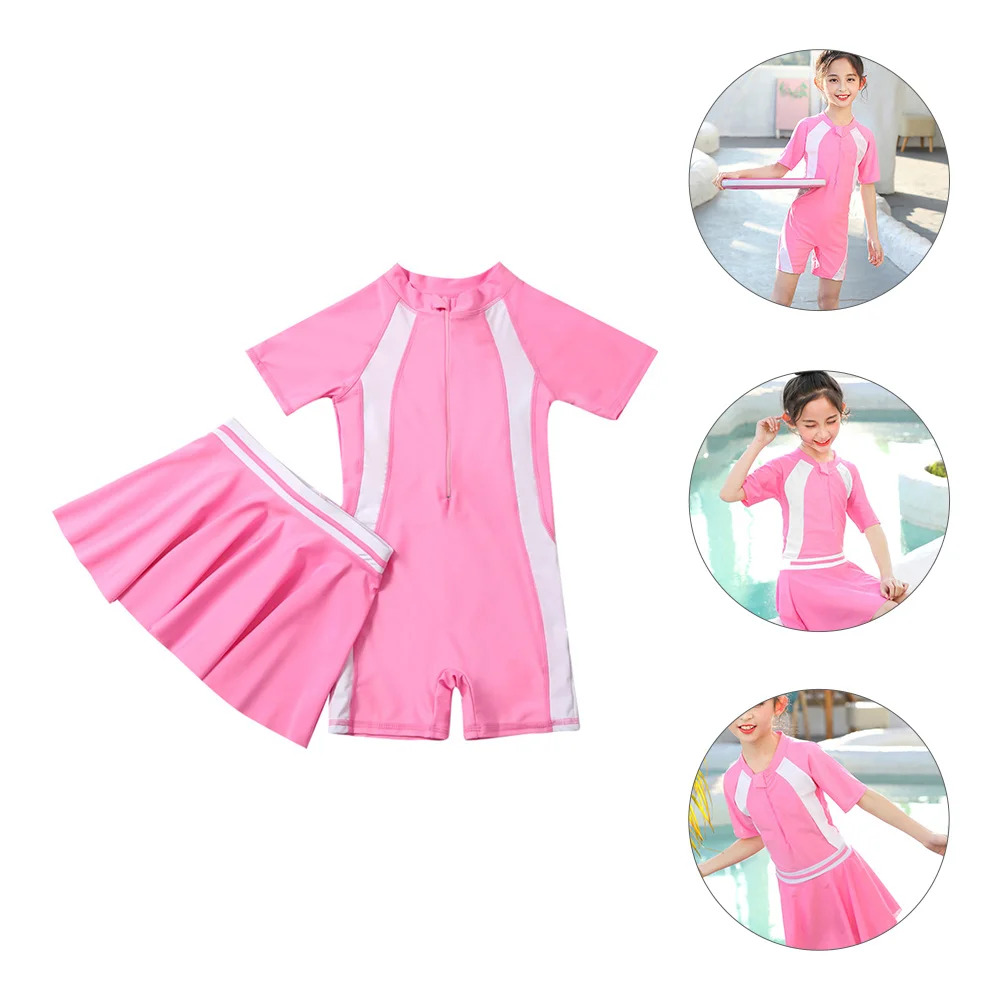 

1Set Swimsuits Quick-Dry Sunscreen Breathable One-Piece Swimwear Skirt Dual Wear Bathing Suits Comfortable