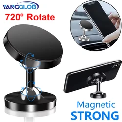 Creative Dual Axis Alloy magnetic car bracket 720 ° rotation Double ball magnetic phone holder for Any model phone