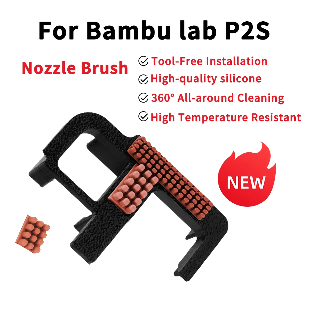 Nozzle Cleaning Wiper Kit – High Temp Resistant, Quick Install for Bambu Lab P1S/X1C, Hotend Cleaning Tool Accessories