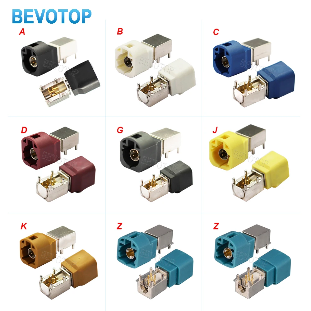 1PCS HSD LVDS 4Pin Connector Code A/B/C/D/G/J/K/Z Right Angle Male Plug PCB Mount Car Camera Display Satellite Radio Adapter