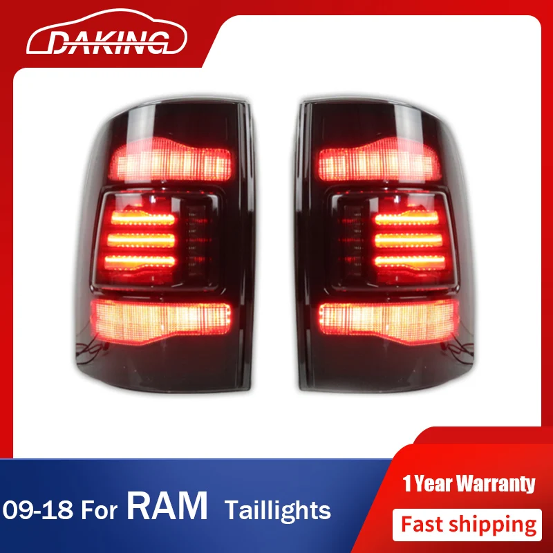 Car Styling Tail Lights For Dodge Ram 1500 2009-2018 Taillights Rear LED DRL Moving Turn Signal Lamps Brake Reverse Parking