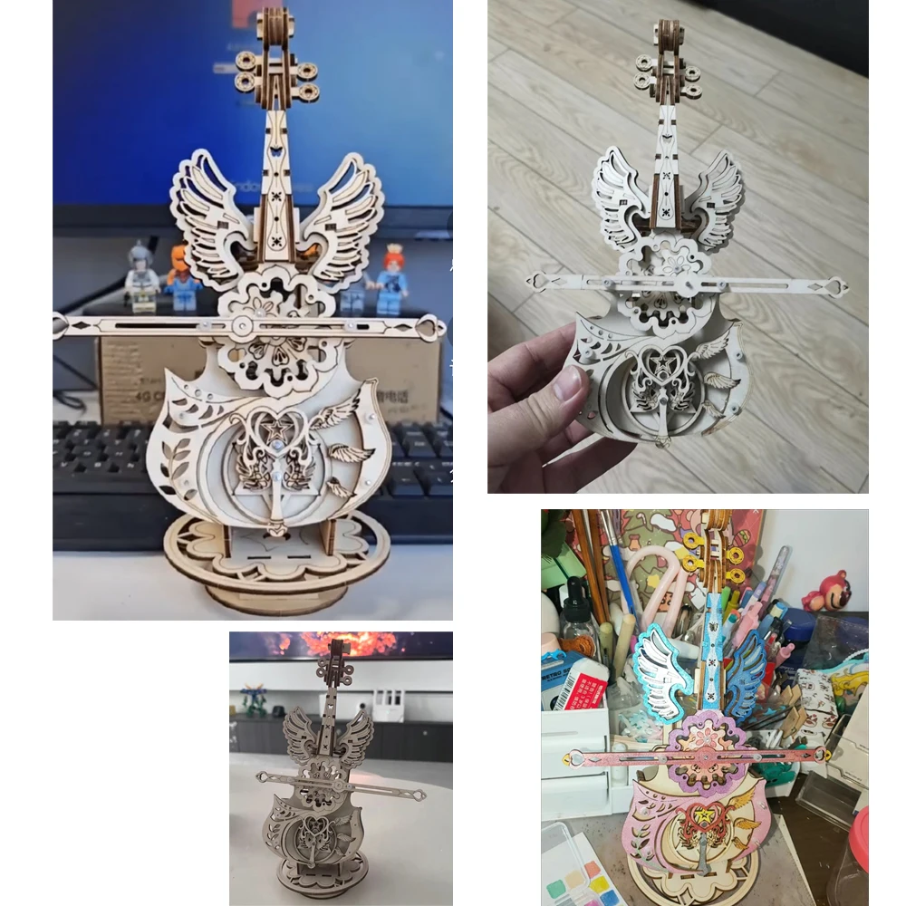 3D Holzpuzzle Spieluhr Klavier-Modellbausatz DIY Montage Musikinstrument Bausätze Heimdekoration Bastelgeschenk für Erwachsene und Jugendliche – Detail 28