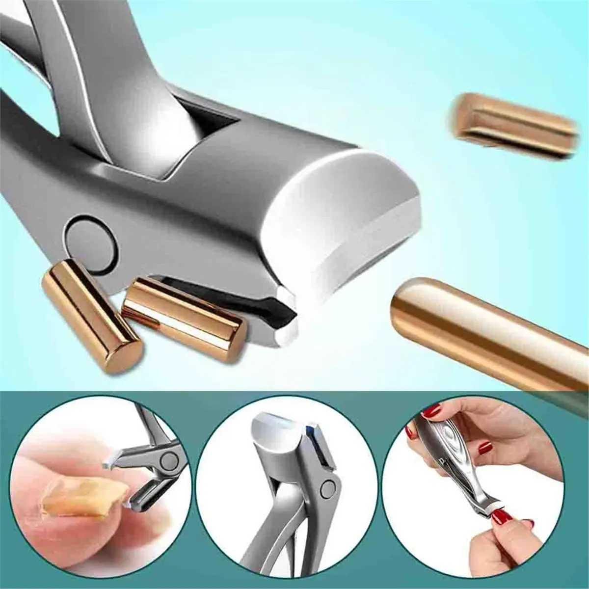 1Pc Angled Head Nail Clippers for Seniors - Ergonomic Toenail Clipper for Thick Nails, Premium Steel Nail Cutter Trimmer