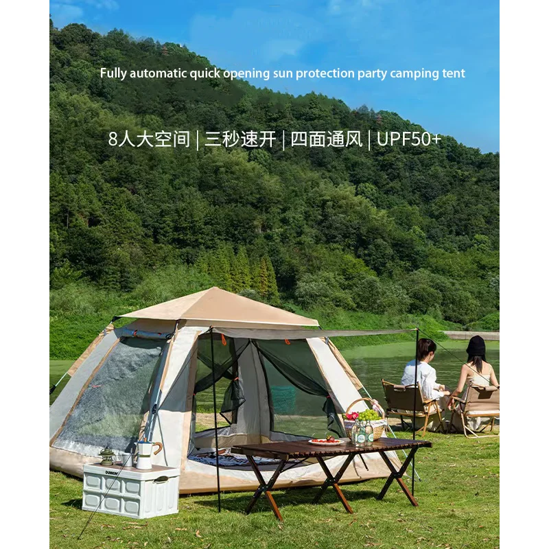 

Outdoor Camping Portable Tent Rainproof Sun Proof Mosquito Proof Picnic Sunshade Tent Fully Automatic Beach Tent For 5-8 People