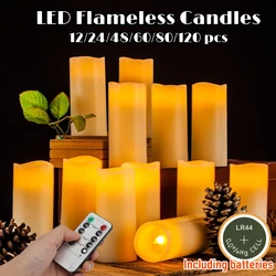 200-8pcs LED Candles Wedding Decor Flickering Flameless Candles Remote Timer Battery Operated Candles Dinner Tealight Wax Light