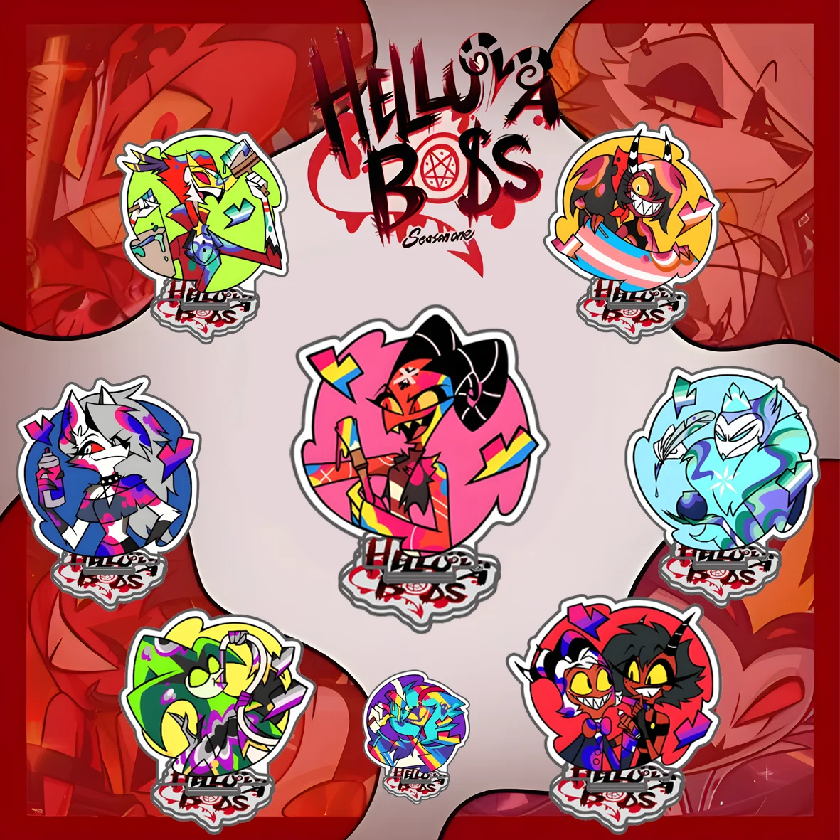 Helluva Boss&Hazbin Hotel 8cm Anime Acrylic Stand Tabletop Decorations Lucifer Accessories Decor Gifts Exquisite Products