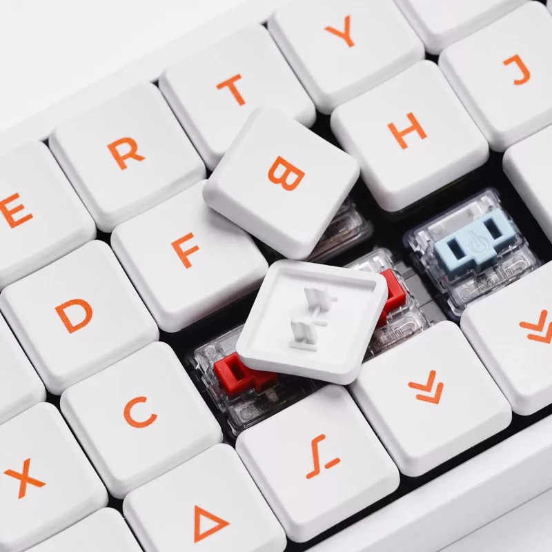 Chosfox Pig Nose Keycap Custom Kaih Choc Low Axis Key Cap Cute White Cartoon Anime Point Key Caps CFX-Alpha Ultra-thin Keycaps