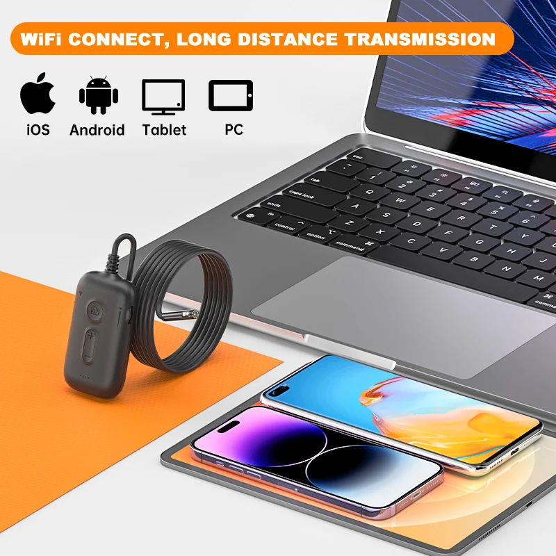 WiFi Industrial Endoscope Camera HD1080P Dual&Triple Lens Waterproof Rigid Cable Piping Camera Inspection Sewer Car Borescope