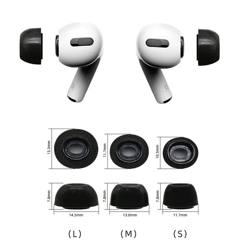 3Pairs Memory Foam Ear Tips for Airpods Pro Noise Isolate Replacement Earbuds Protective Earphone Earplugs for Apple Airpods Pro