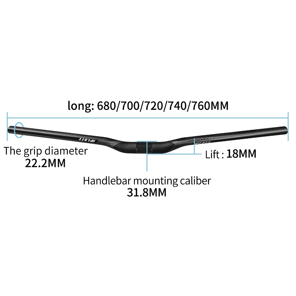 Carbon Riser Handlebar for Mountain Bike, Nice Belt Size 31.8mm, Honor Biae Steering Wheel, 600-760mm