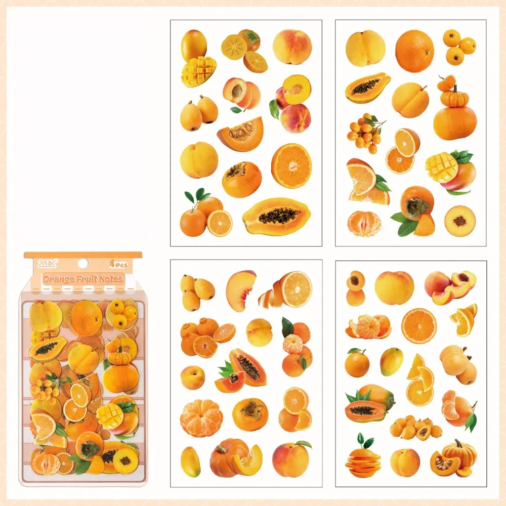 

Fresh Cute Style Fruit Stickers Fruit Theme Creative DIY Vintage Stickers Kawaii Style Decorative Stickers PET Stickers