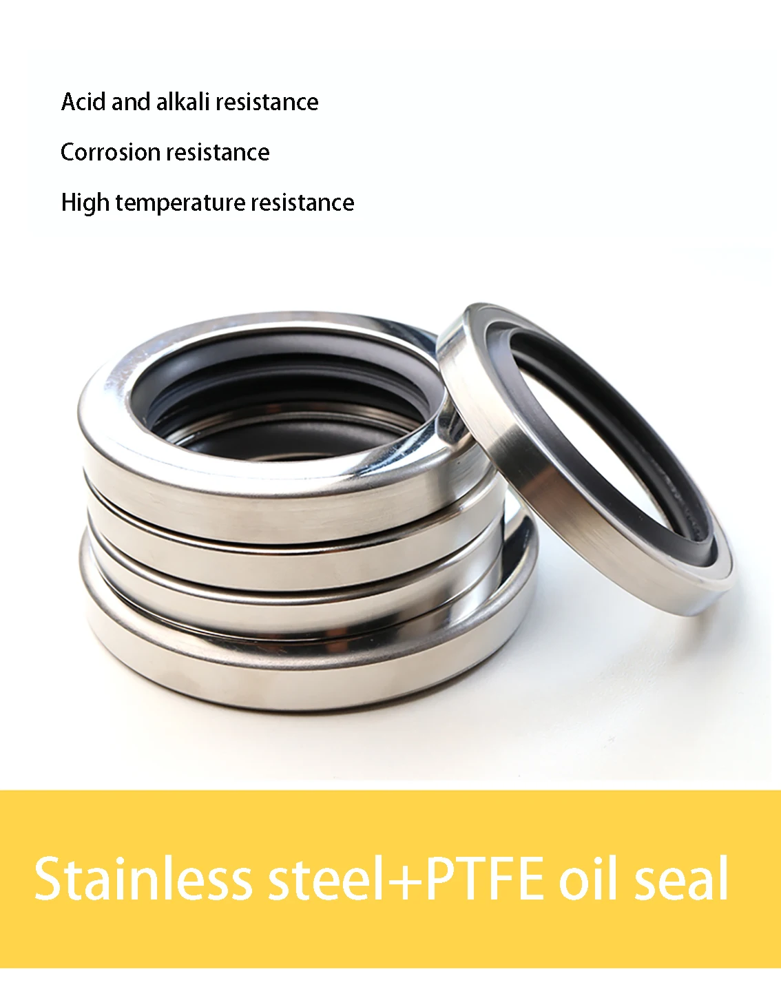 

1PCS Stainless Steel PTFE Oil Seal With PTFE Skeleton For High-speed Rotating Shaft Seal Air Compressor Using Teflon