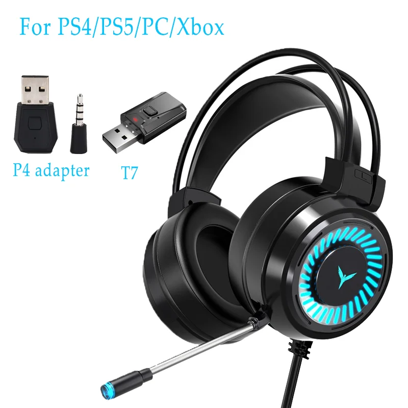 G58 Gaming Headset 7.1 4D Stereo Surround Sound Over Ear Wired Headphone with Microphone 7 Color RGB for PS4/PS5/PC/Xbox