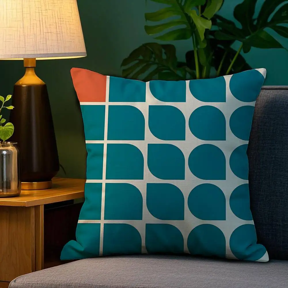 مجردة B-Bauhaus الهندسة كيس وسادة أفخم النسيج لينة مزدوجة الوجهين طباعة غطاء وسادة أريكة رمي وسادة تغطي #6