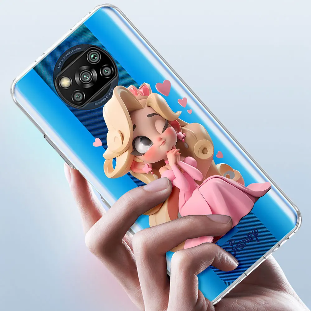 Disney Princess Girl Cute Case for Xiaomi Poco X6 M3 X4 X5 F3 X3 NFC F4 GT M5 M5s F1 F5 M4 F2 Pro TPU Transparent Phone Cover