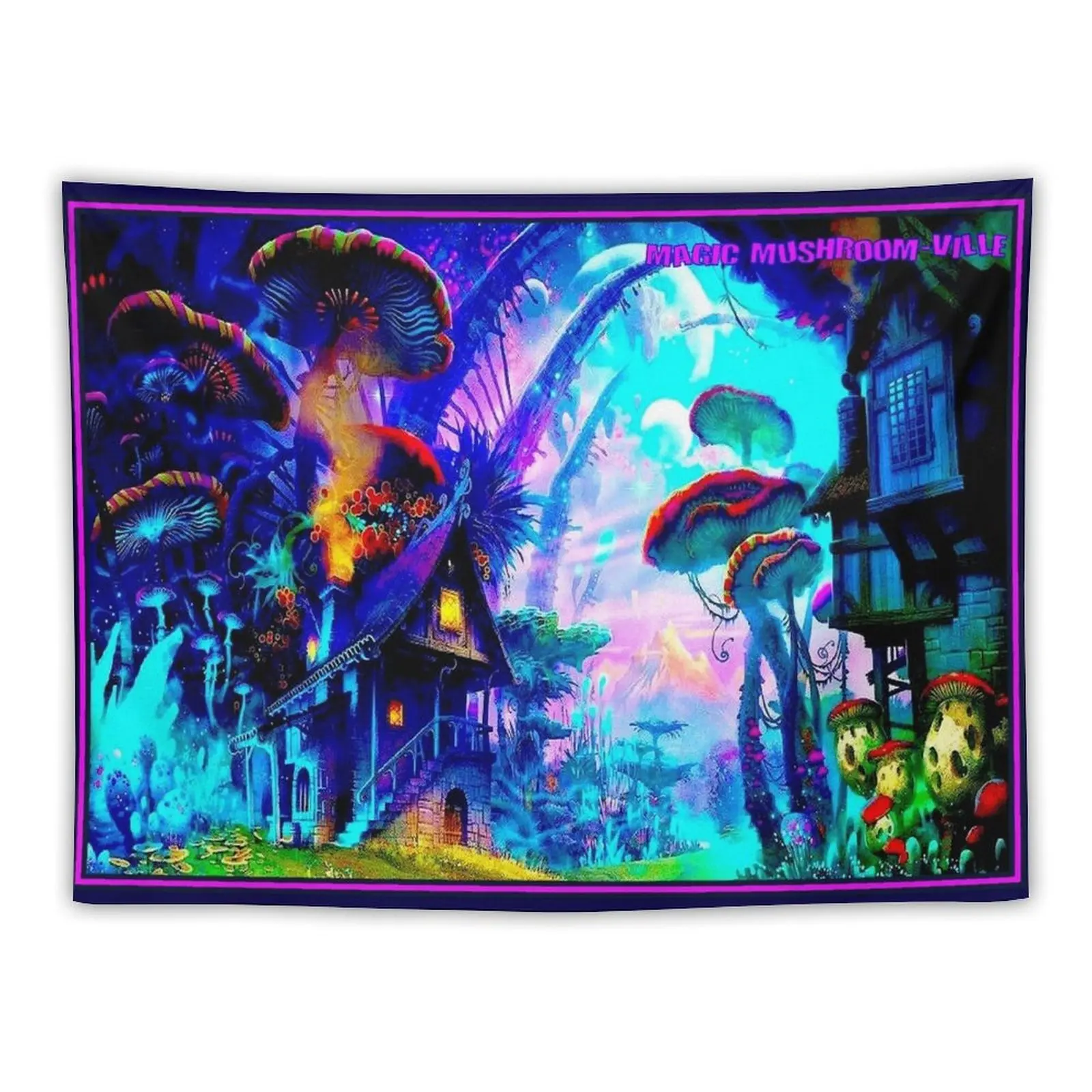 

MAGIC MUSHROOM : Abstract Psychedelic Village Print Tapestry Bed Room Decoration Room Decor For Girls Tapestry
