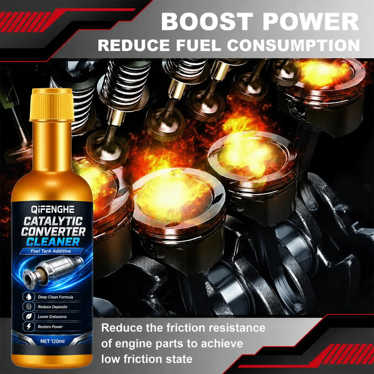 Catalytic Converter Cleaner Fuel Additive Car Exhaust System Cleaner Carbon Deposit Remover Reduce Emission Improve Engine Power