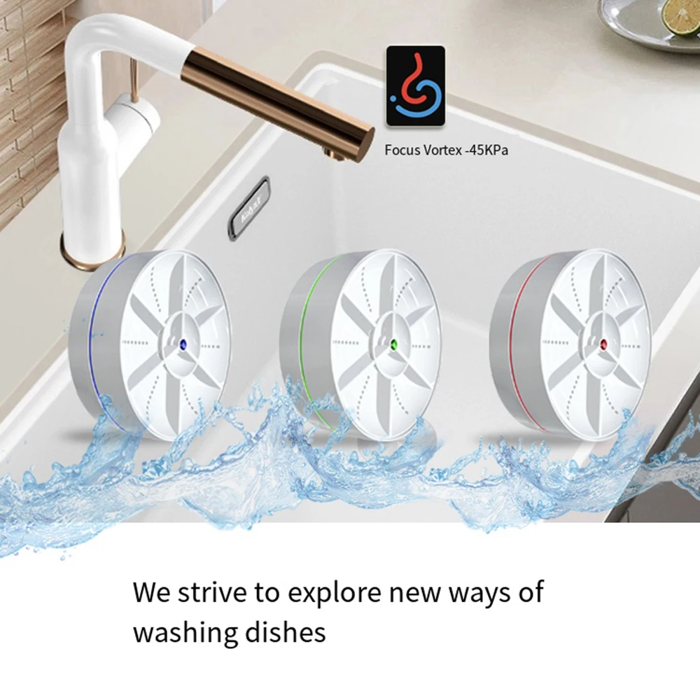 Mini Turbo Dishwasher Portable Ultrasonic Dish Washer USB Chargeable Vegetable Washing Machine Household Sink Dishwasher Device images - 6