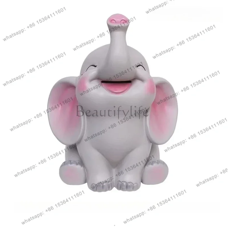 Elephant Cartoon Money Boxes Kawaii Cute Kids Gift Saving Storage Euro Coin Vintage Piggy Bank Simple Spaarpot