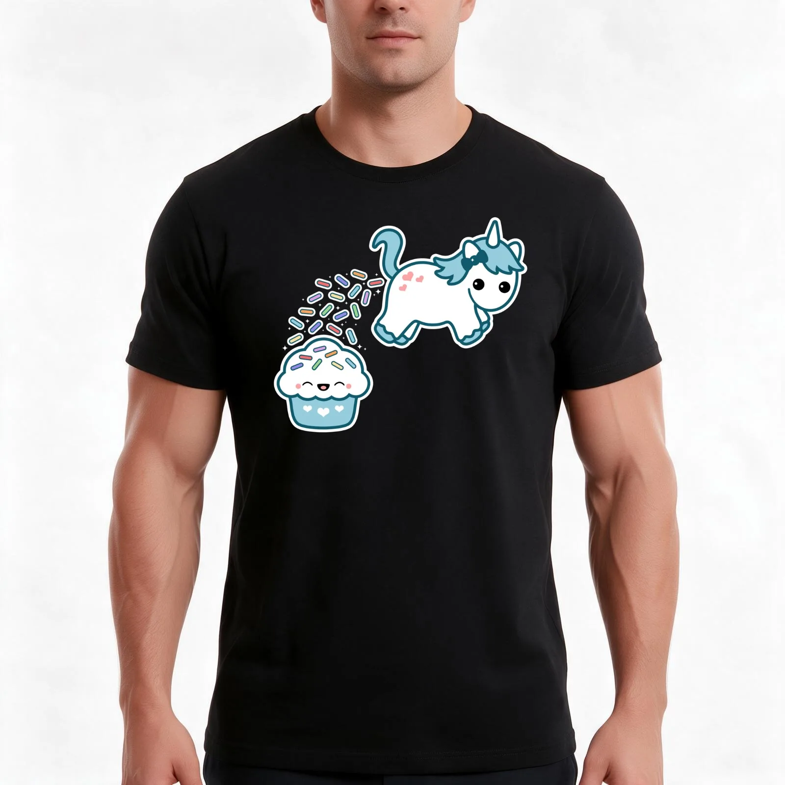 Sprinkle Poo Blue T-Shirt, Summer Casual Cotton Tee, Oversized Streetwear Tops, Vintage Graphic Print, Loose Fit Short Sleeve