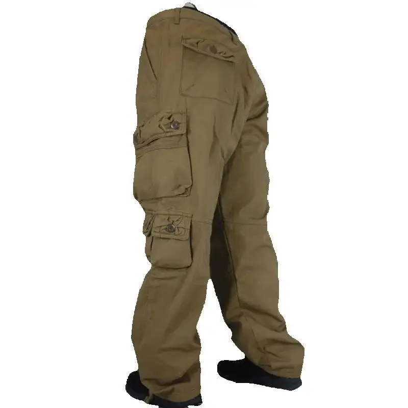 

Флисовые повседневные брюки цвета хаки, утепленные комбинезоны, мужские длинные брюки в стиле хип-хоп, мужские мешковатые брюки размера плюс 38, осенне-зимние мужские теплые штаны