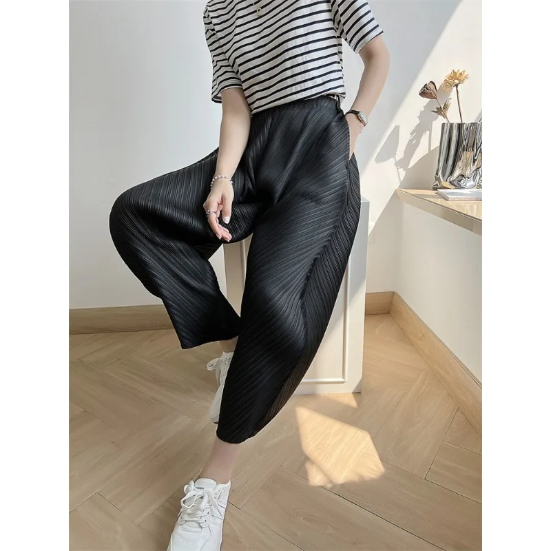 Autumn Pleated Pants Women's 2025 New Banana  Fashion  Casual Loose Wide-Leg  Streetwear Women